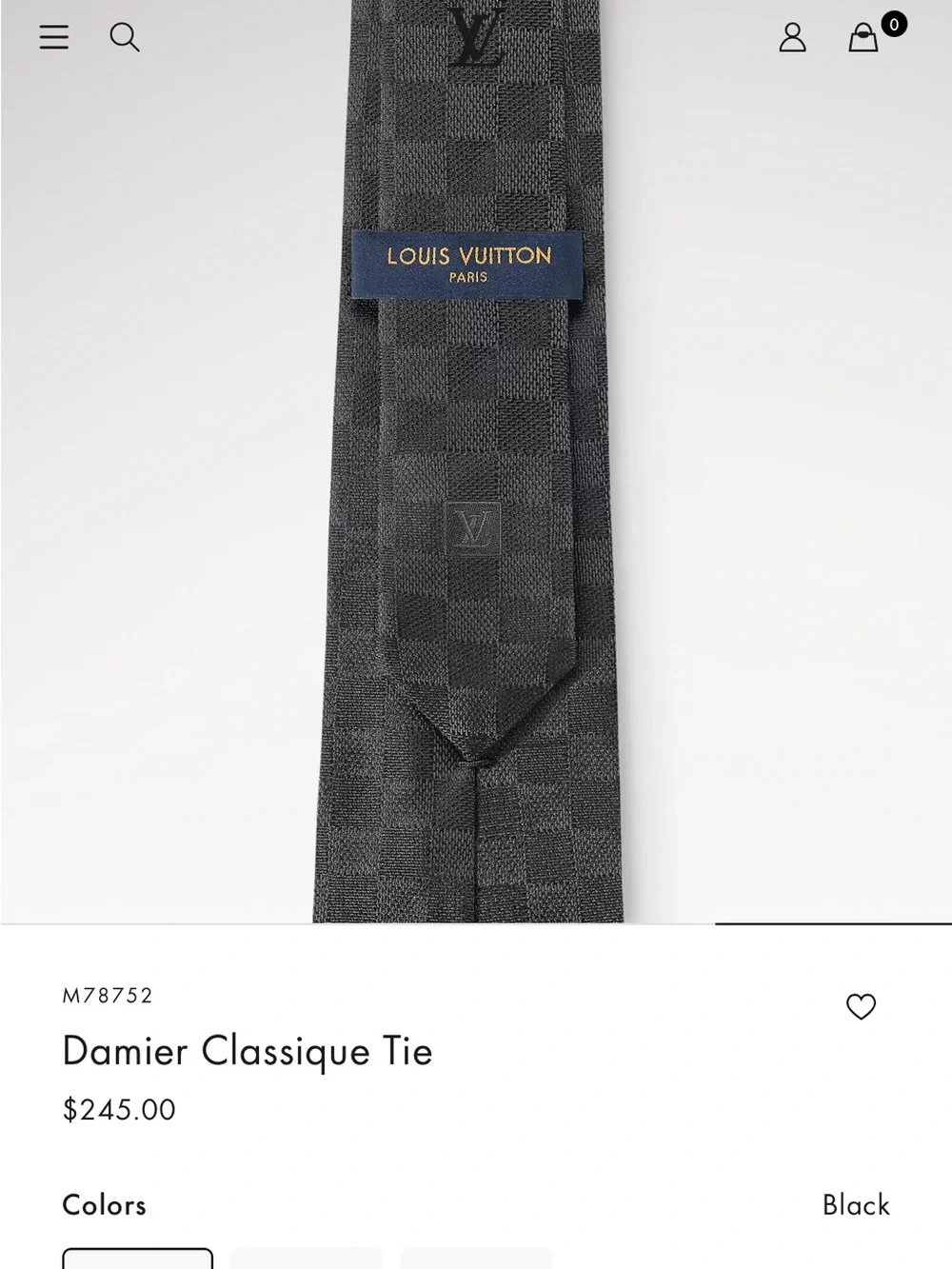 Louis Vuitton Damier Classique Tie